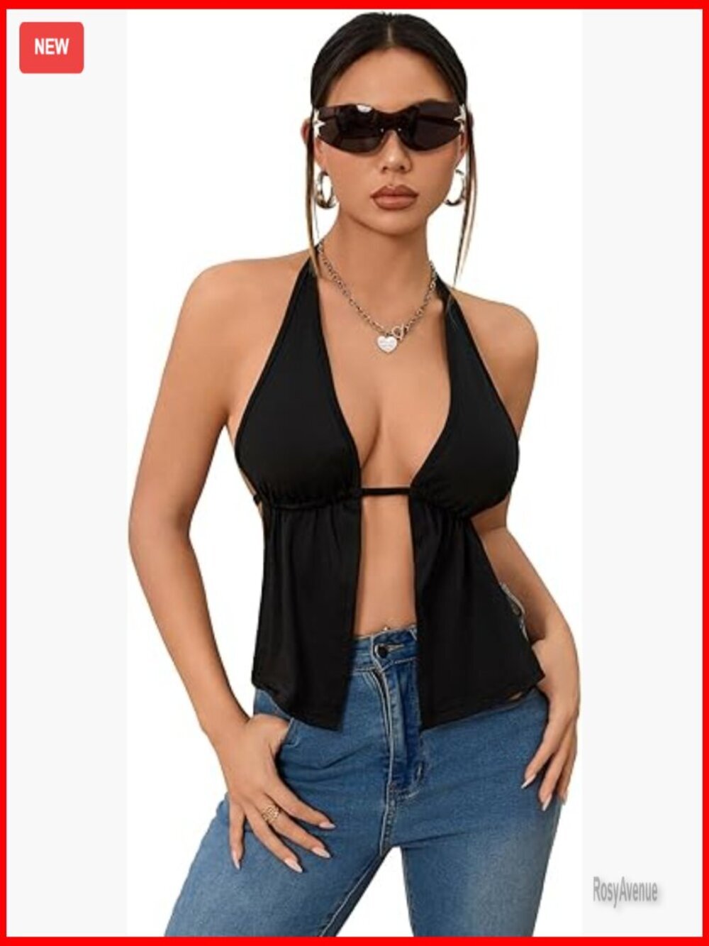 Open Back Halter Tank Top Sleeveless Sexy Summer Top